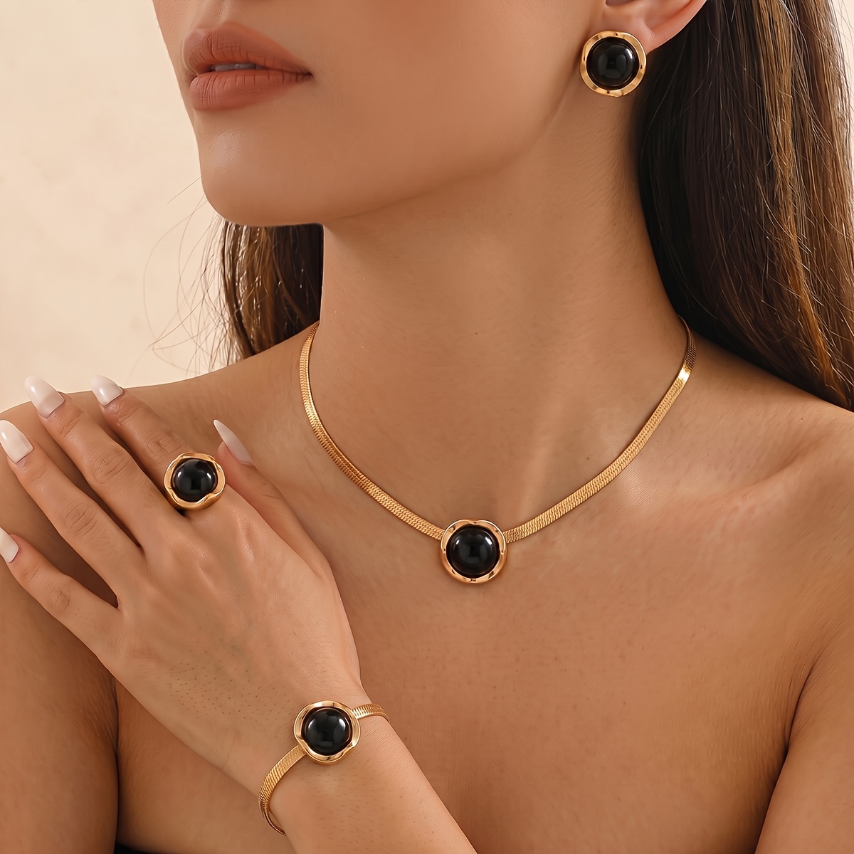 5pcs Vintage French Style Jewellery Set, Elegant Gift